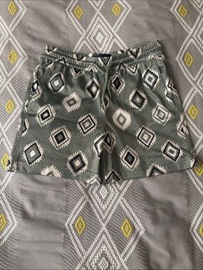 RSQ Olive Green Geometric Active Shorts